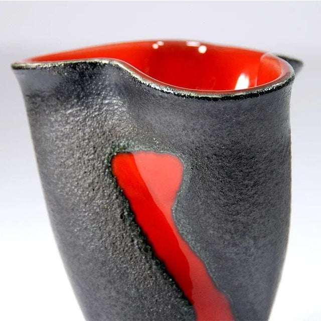 Mid-Century Modern French Sculptural Vase from Elchinger, 1950s For Sale - Image 3 of 9