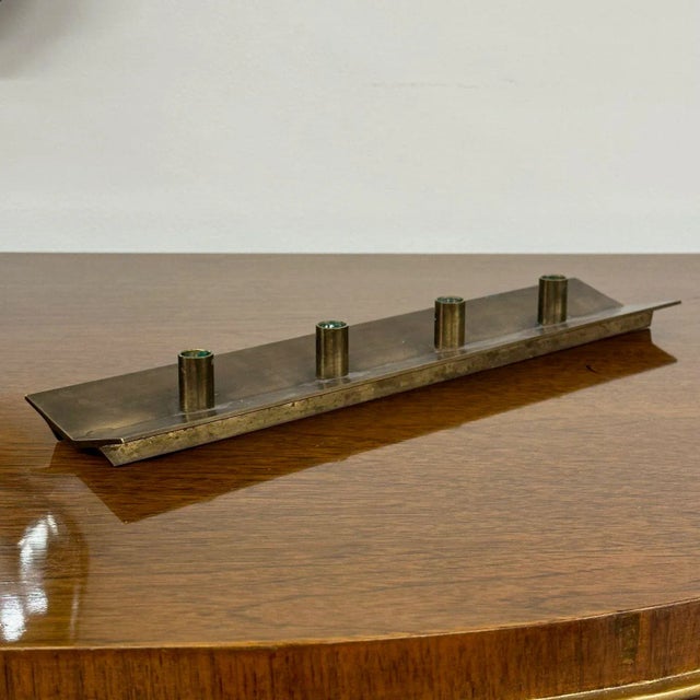 Pierre Forsell, Skultana, Swedish Mid-Century Modern Candle Holder, Candlestick, Brass, 1960s A mid-century modern, richly...