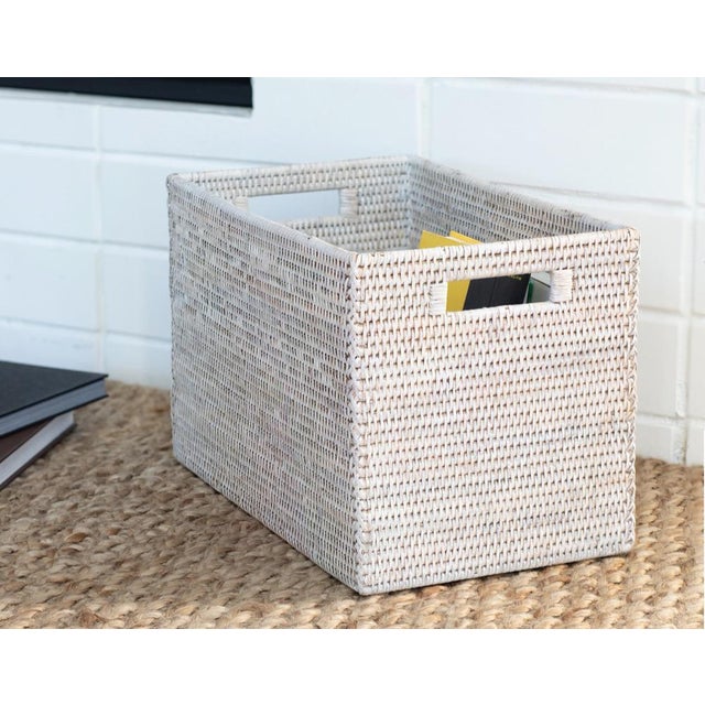 Artifacts Rattan Legal File Storage Box in White Wash For Sale - Image 4 of 8