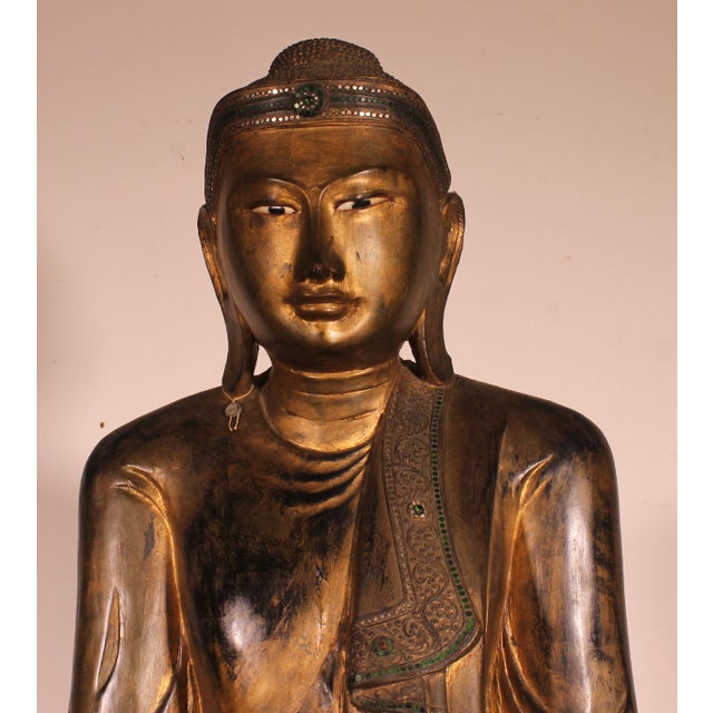 Burmese Artist, Large Mandalay Buddha, 1800s, Wood For Sale - Image 12 of 17
