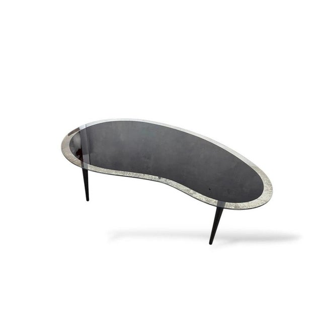 Mid-Century Modern Italian Kidney Coffee Table in Smoked Glass, 1960s For Sale - Image 6 of 9