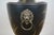 Black Vintage Black Toleware Floral Lions Head Chestnut Trophy Mantel Urn For Sale - Image 8 of 12