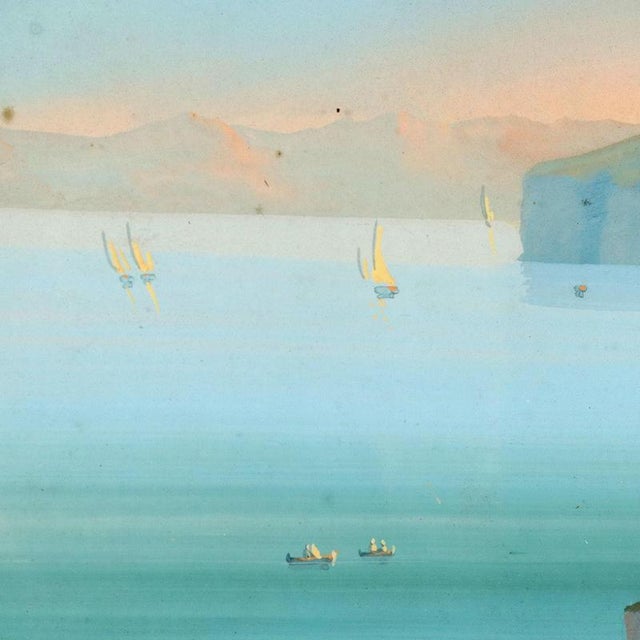 Paper View of Sorrento, 1800s, Gouache on Paper For Sale - Image 7 of 11