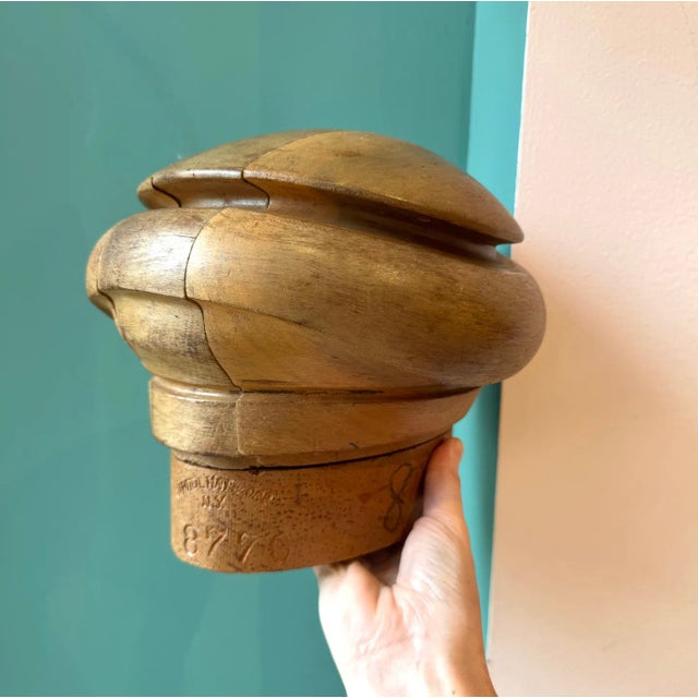 Wood Antique 5 Piece Wooden Milliners Hat Block For Sale - Image 7 of 11
