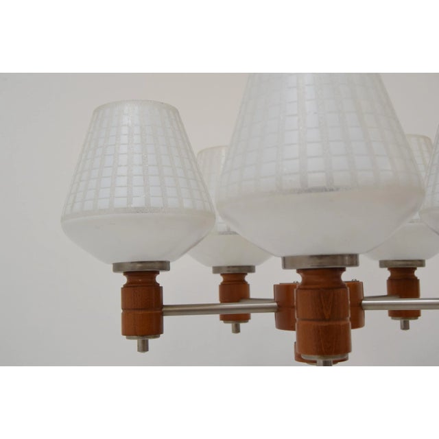 Glass Mid-Century Ceiling Lamp, 1970s For Sale - Image 7 of 15