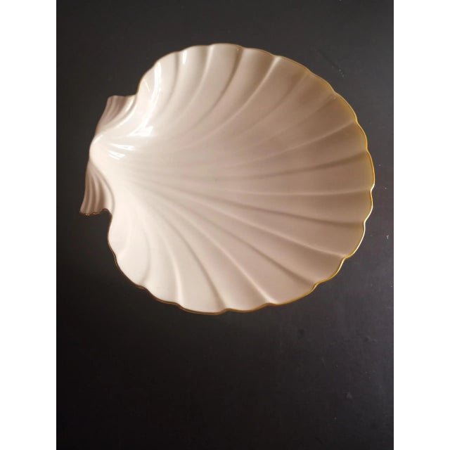 1980s Lenox Usa Ivory Fine Porcelain Shell Dish For Sale - Image 4 of 7