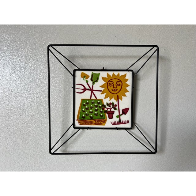 1970s 1970s Mid-Century " Bror Bonfils " Hand Painted Ceramic Wall Art - a Pair For Sale - Image 5 of 10