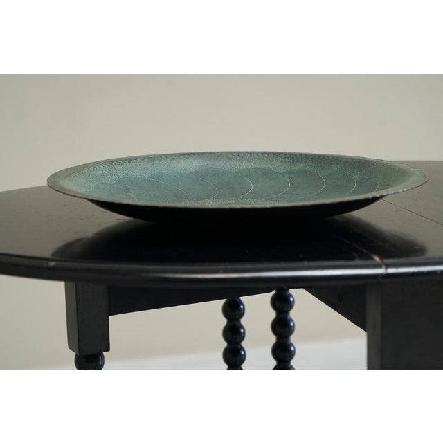 Art Deco Centerpiece Bowl in Verdigris Copper, 1930s For Sale - Image 4 of 12