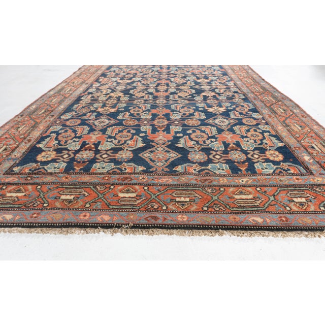 1900 - 1909 Antique Circa 1900 Blue Hand Knotted Rug 4ft 4in X 6ft 10in For Sale - Image 5 of 14