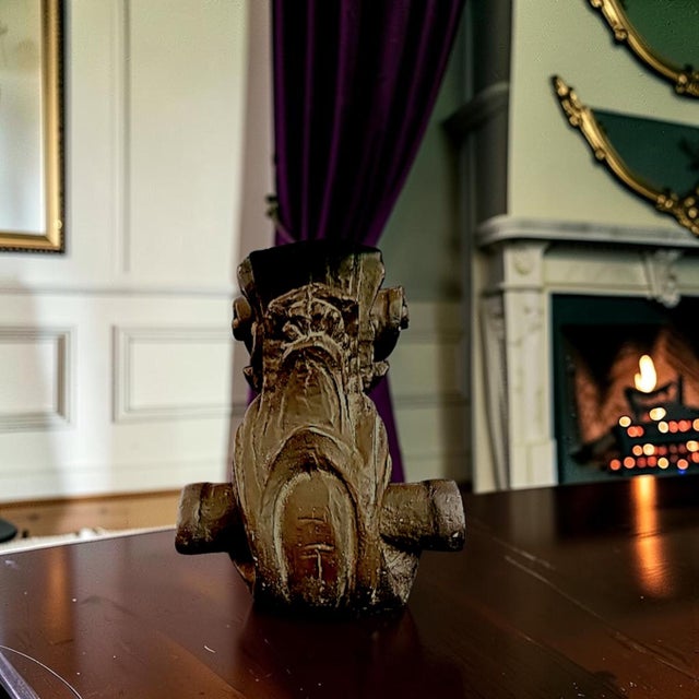 Baroque Style Rectangular Glass-Top Coffee Table With Carved Faux Wood Cast Bases For Sale In Palm Springs - Image 6 of 8