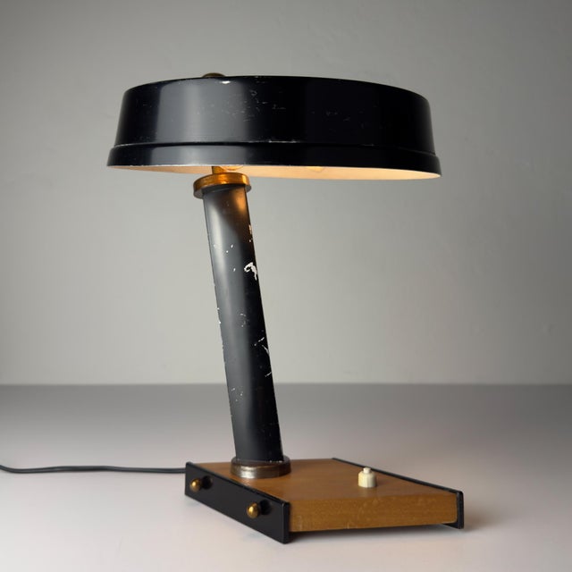 Vintage Metal Desk Lamp attributed Oscar Torlasco, Italy, 1950s For Sale - Image 11 of 18