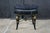 Mid Century Regency Style Ebonized Gold Painted Upholstered Stool Pouf Bench For Sale - Image 11 of 18