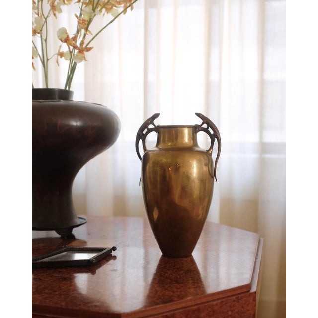 Metal 1910s Swedish Brass Vase With Lizard Ornaments For Sale - Image 7 of 7