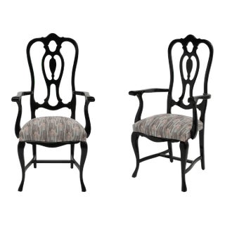 Sillala Black Lacquer Post Modern Chippendale Side Chairs Paco Capdell Spain Ello Pietro Costantini - a Pair For Sale