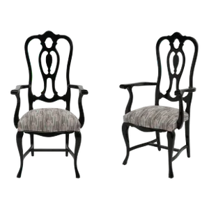 Sillala Black Lacquer Post Modern Chippendale Side Chairs Paco Capdell Spain Ello Pietro Costantini - a Pair