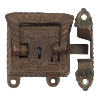 Antique Jewett Victorian Bronze Ice Box Lock For Sale