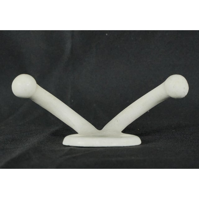 Pair of Vintage European White Ceramic Wall Hooks For Sale - Image 11 of 12