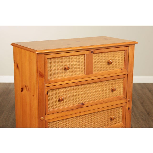 Stanley Furniture Pine and Wicker Chest of Drawers For Sale - Image 9 of 18