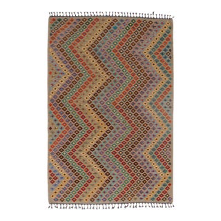 Afghan Kilim Handspun Wool Rug - 6′6″ × 9′9″