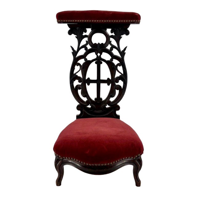 Antique Victorian Gothic Revival Prayer Chair, Circa 1880–1910 For Sale