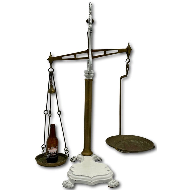 This is a Great Looking - Very Decorative Authentic Antique Wholesale Poultry Sellers Balance Scale. LARGE SIZE - Measures...