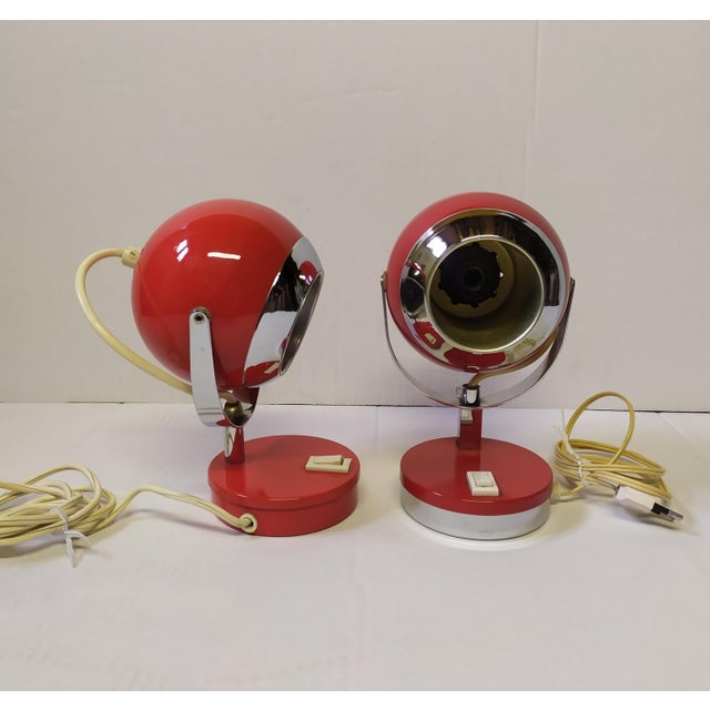 Space Age Metal Table Lamps from Reggiani, 1970s, Set of 2 For Sale - Image 6 of 6
