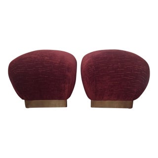 Karl Springer Pouf Souffle Ottomans - A Pair For Sale