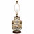Elegant chinoiserie-style porcelain table lamp featuring colorful hand-painted animal and floral motifs with bold cobalt...