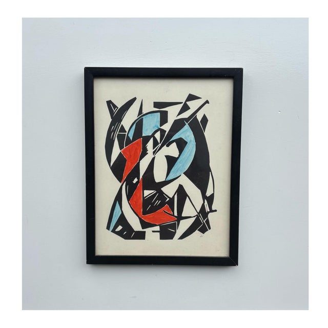 Wobbe Alkema, Composition, 1961, Linocut For Sale - Image 10 of 10