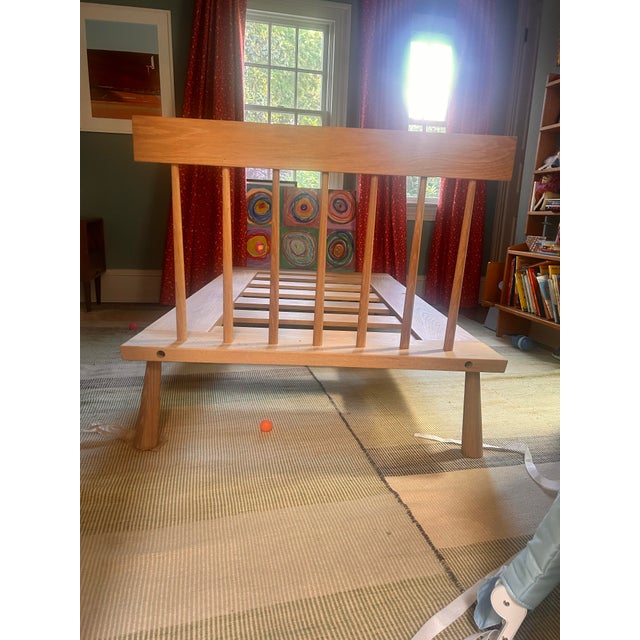 Wood Bcmt Spindle Back Twin Bed White Oak With Natural Finish For Sale - Image 7 of 7