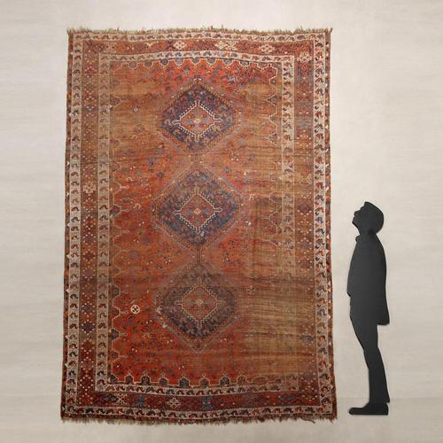 Shiraz wool rug, fine knot, hand-made. This piece is attributed to the mentioned designer/maker. It has no attribution...