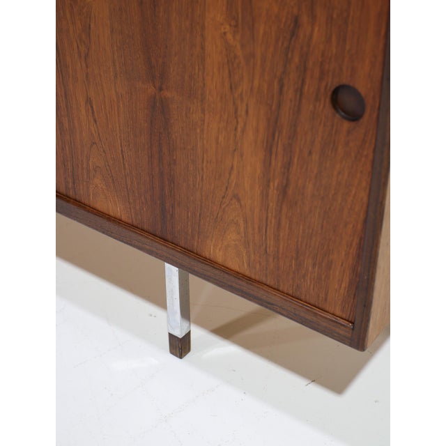 Long Danish Rosewood and Chrome Lowboard, 1960s For Sale - Image 6 of 18