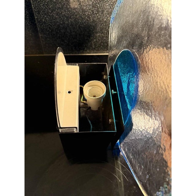 Metal Set of 6 Postmodern Murano Glass Wall Light, Late 20th Century For Sale - Image 7 of 8