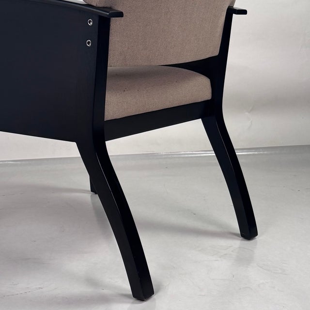 Black Ebonized Wood Armchair or Side Chair in the Style of Christian Liaigre For Sale - Image 8 of 12