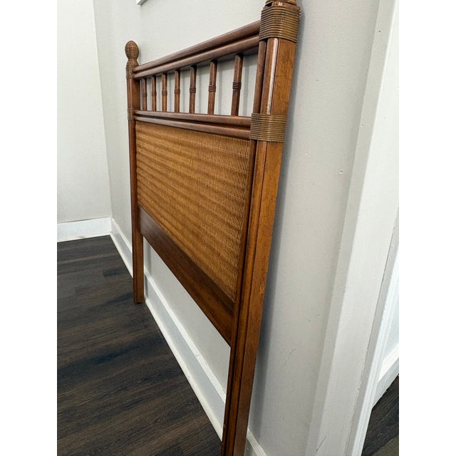 1960s 1960s Faux Bamboo and Rattan Twin Headboard Set For Sale - Image 5 of 10