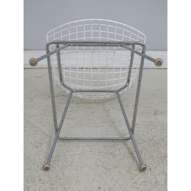Harry Bertoia for Knoll Pair of White Wire Frame Bar Stools For Sale - Image 18 of 18