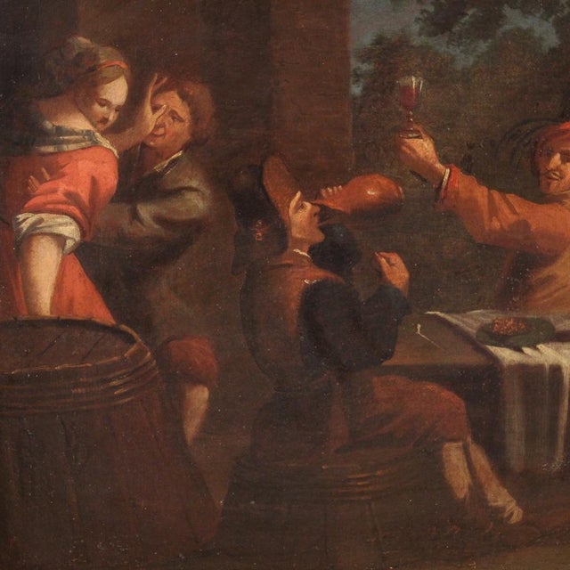 Bamboccianti Genre Scene, 1650, Oil on Canvas, Framed For Sale - Image 4 of 15