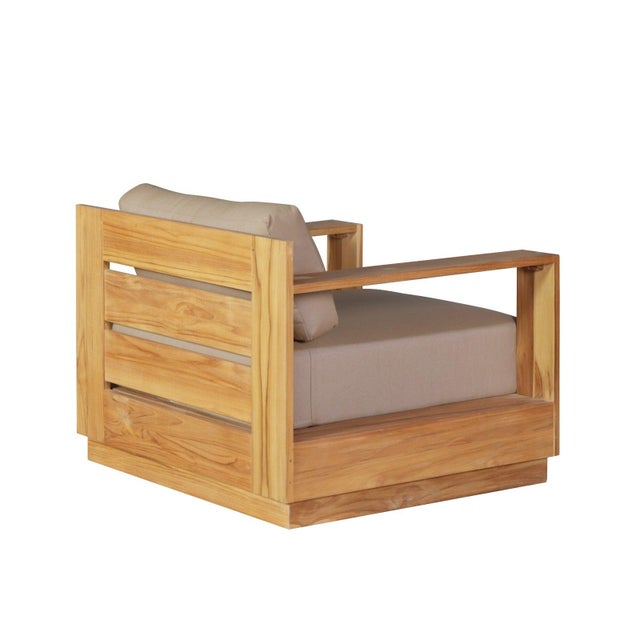 Imperial Grove Outdoor Solid Teak Wood Armchair For Sale - Image 10 of 14