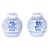Pair of Chinese Blue and White Porcelain Double Happiness Tea Caddies For Sale