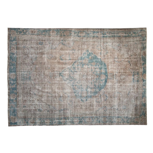 Vintage Distressed Oushak Carpet - 7'6" X 10'8" For Sale - Image 13 of 13