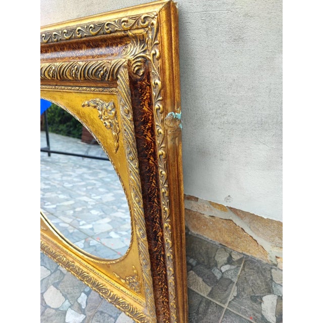 Vintage Wooden Mirror, 1970s For Sale - Image 4 of 11