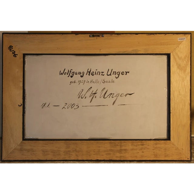Wolfgang Heinz Unger, Abstract Composition, 2003, Oil on Cardboard, Framed For Sale - Image 7 of 8