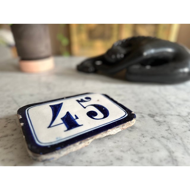 Antique Italian Ceramic House Number For Sale - Image 5 of 8