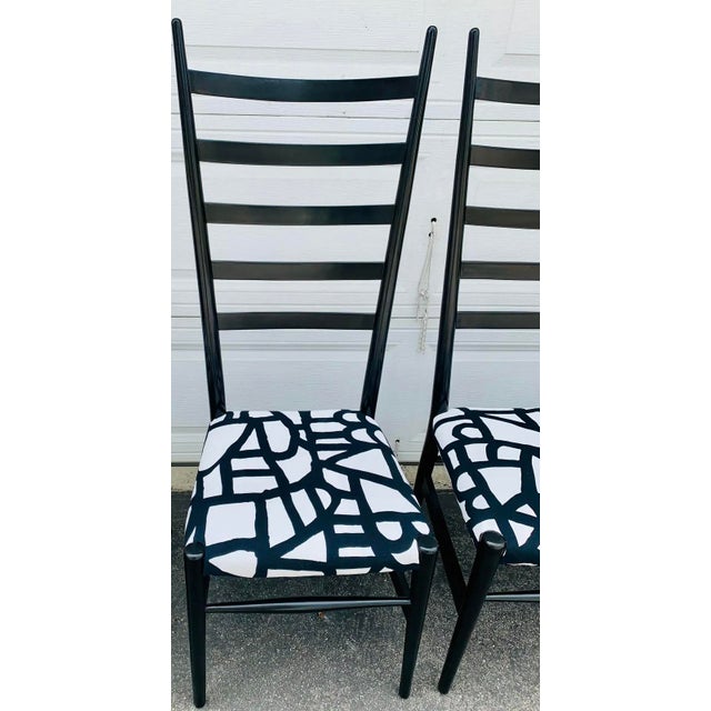1990s Noir Ladder Back Chairs Set of 2 For Sale - Image 5 of 10