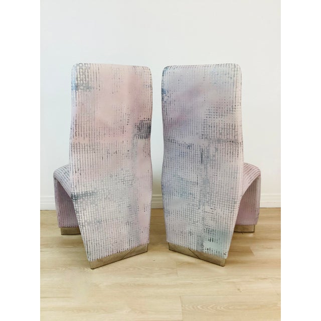 Vintage 1980s Kagan Style Sculptural Armless Set of 8 Dining Chairs For Sale - Image 14 of 14