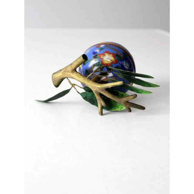 Blue Antique Cloisonne Box For Sale - Image 8 of 12