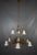 Art Nouveau Brass Chandelier with Glass Shades For Sale - Image 4 of 6