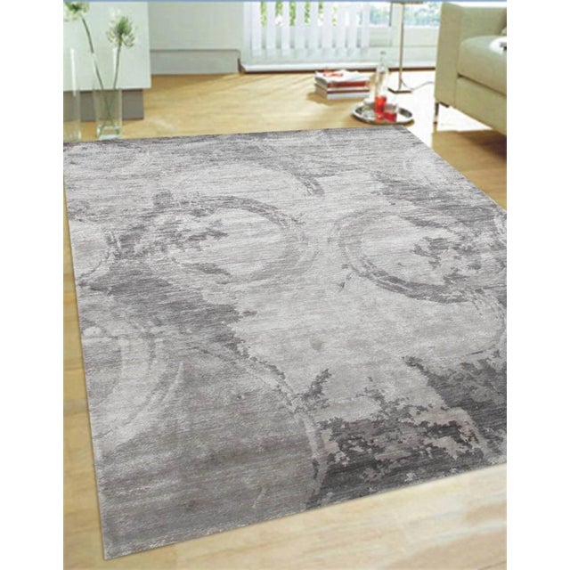 Pasargad Home Modern Grey Area Rug- 5' 6" X 8' 6" For Sale - Image 4 of 4