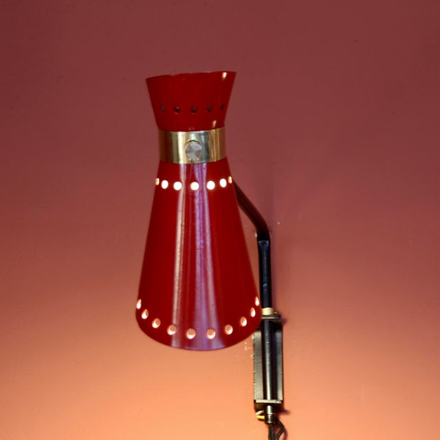 Metal Mid-Century Diabolo Sconce, 1950s For Sale - Image 7 of 14