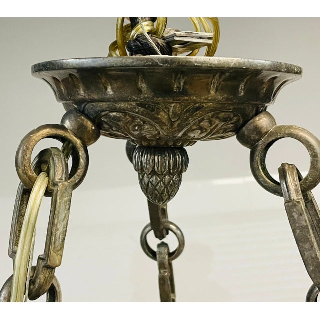 1980s Bronze Veritable Bronze & Cut Glass Chandelier Chairish